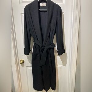Daniel Hanson Angora Cashmere Wool Blend Black Robe Dressing Gown M